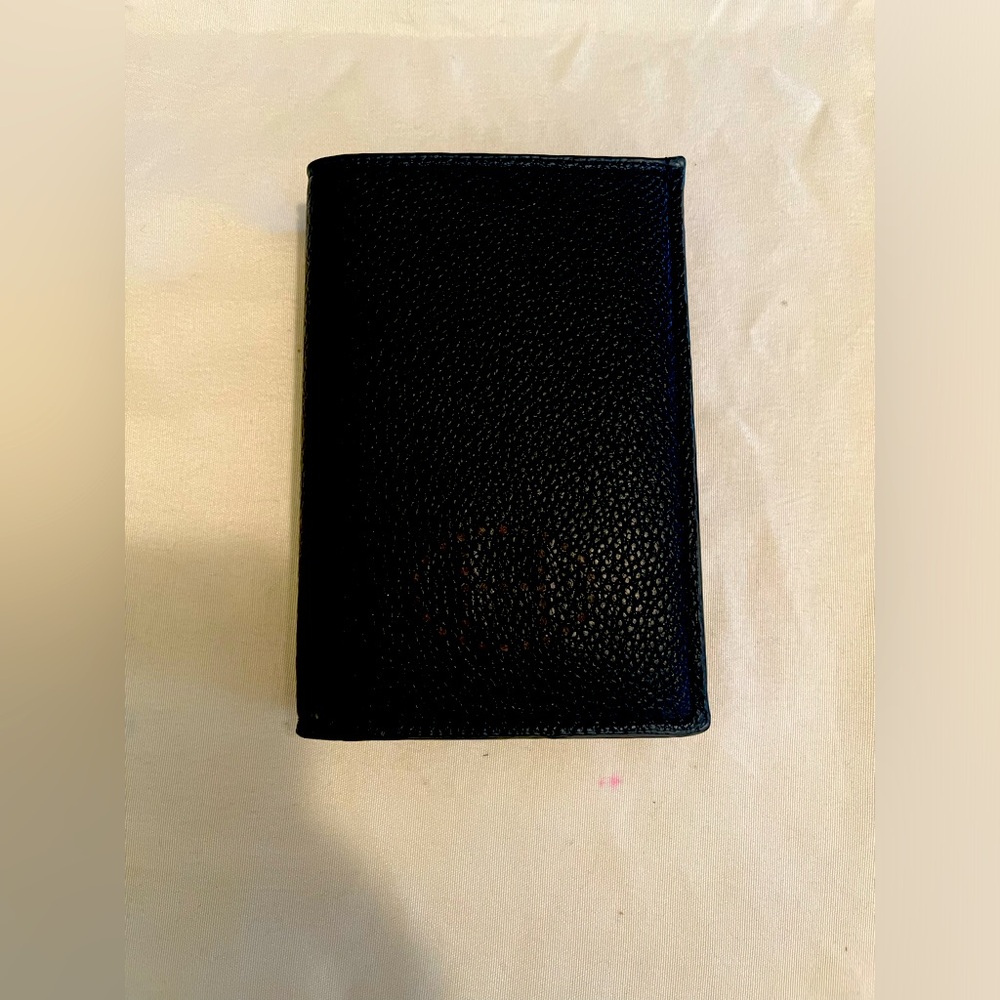 Black leather card holder
